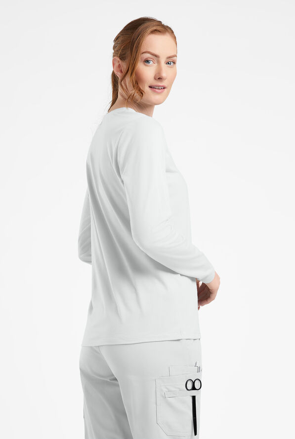 Camiseta médica de tejido UA Butter-Soft STRETCH con cuello en V - White - 2
