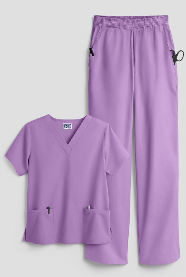 Strictly Scrubs Women's 4-Pocket Scrub Set - Orchid - 1