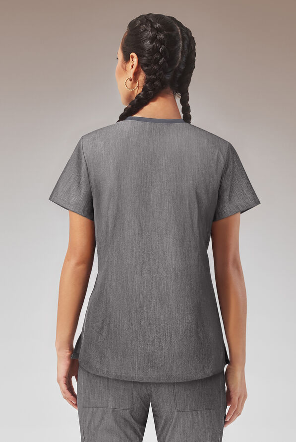 Hypothesis Women's Base Crew-Neck Tuck-In Scrub Top - Graphite - 2