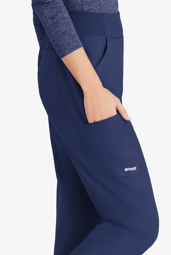 Grey's Anatomy by Barco Evolve STRETCH Flight Women's 5-Pocket High Waisted Cargo Scrub Pants - Indigo - 2