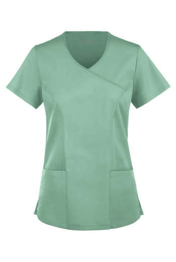 Butter-Soft STRETCH Women's 3-Pocket V-Neck Mock Wrap Scrub Top