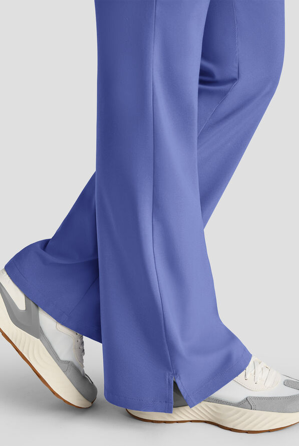Easy STRETCH Sydney Women's Flare Leg Scrub Pants &ndash; 2-Piece Jumpsuit Bottom - Ceil Blue - 4
