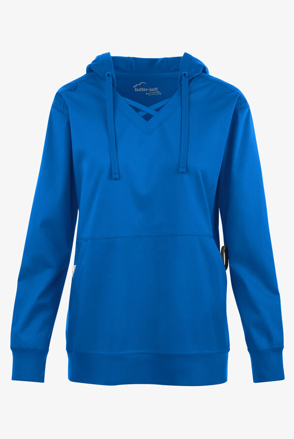 Sudadera médica UA Butter-soft STRETCH con capucha y 4 bolsillos para mujer - Royal - 1
