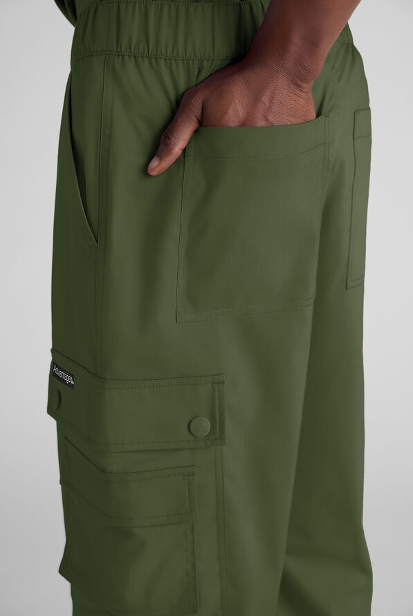 Advantage STRETCH Men's 10-Pocket Cargo Scrub Pant - Light Olive - 5