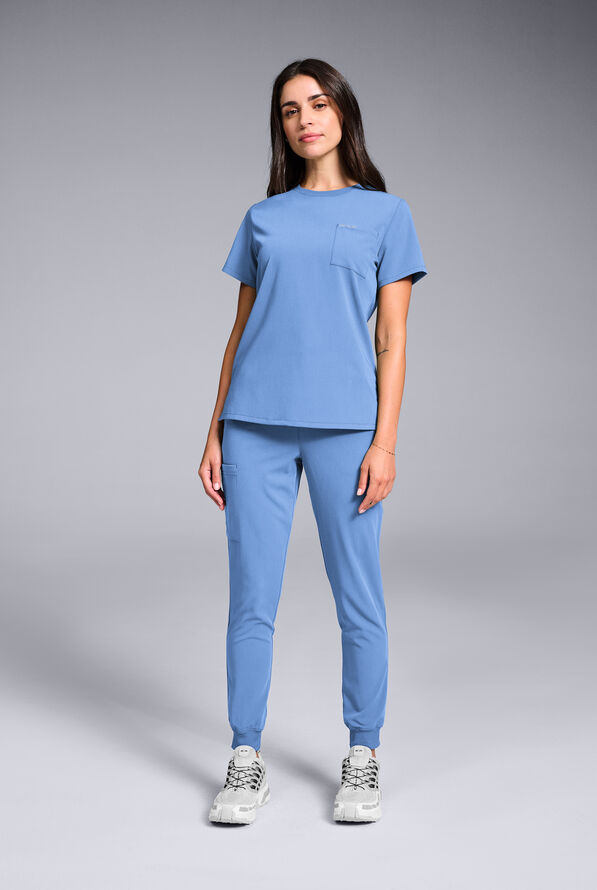 Hypothesis Women's Base Crew-Neck Tuck-In Scrub Top - Ceil Blue - 2
