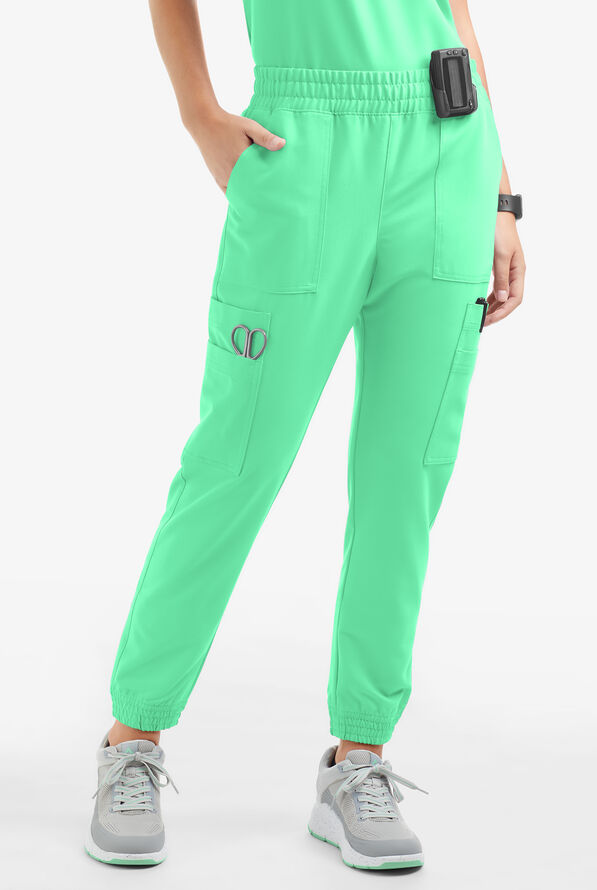 Movement by Butter-Soft Cephei Women's 11-Pocket Jogger Scrub Pants - Neo Mint - 1