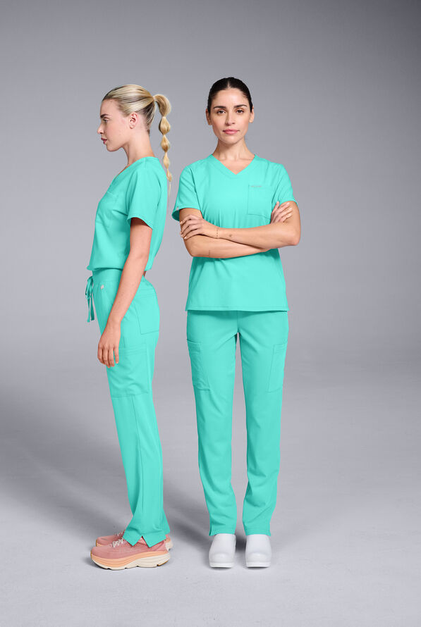 Pantalón médico Hypothesis Base estilo cargo con piernas rectas y 7 bolsillos para mujer - H2O - 2