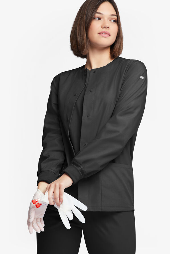 Butter-Soft Originals Women's 3-Pocket Warm-up Scrub Jacket - Black - 2