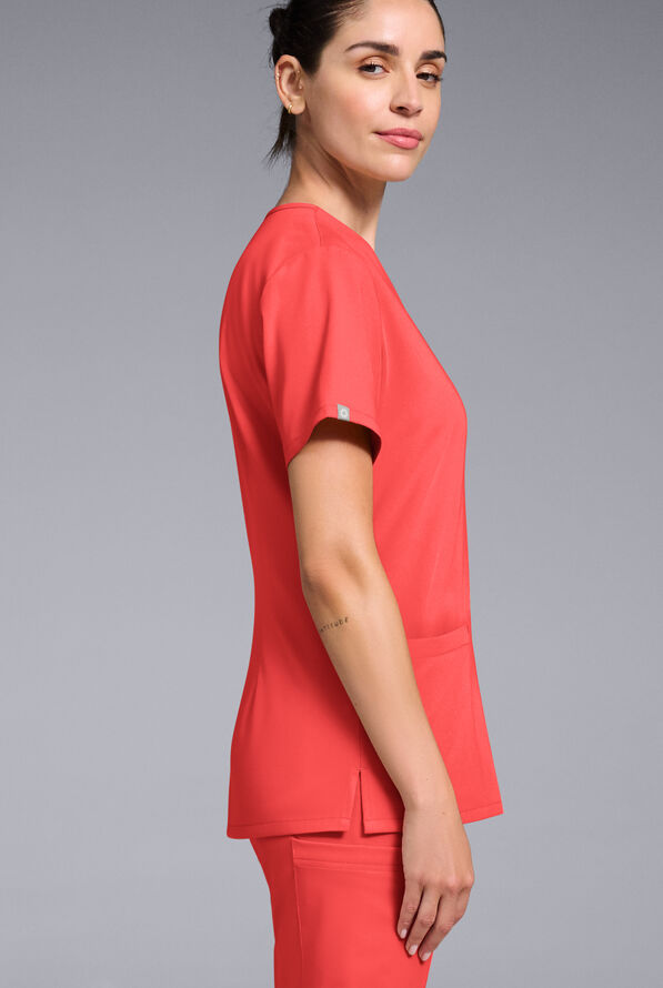 Blusa médica Hypothesis Base con cuello en V y 3 bolsillos para mujer - Radiant - 2
