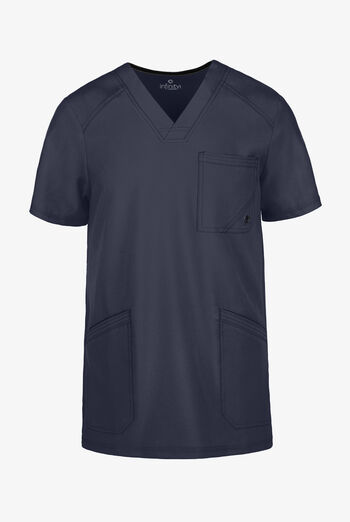 Infinity Men's 3-Pocket STRETCH Rib-Knit Side Panel Scrub Top
