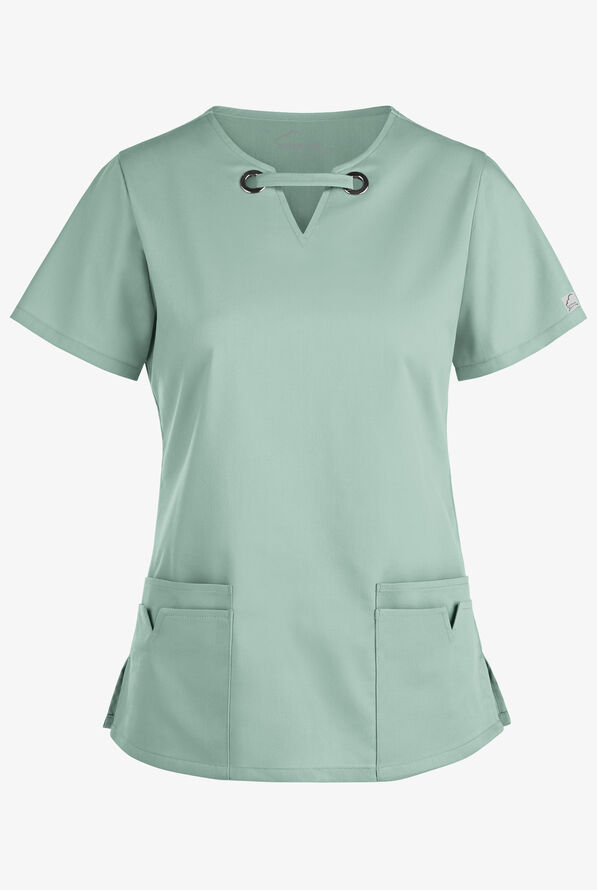 Blusa m&eacute;dica UA Butter-Soft STRETCH con ojales y 4 bolsillos para mujer - Eucalyptus Leaf - 1