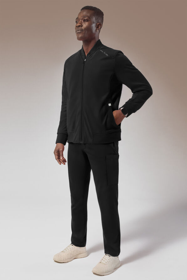 Hypothesis Omni Men's 3-Pocket Zip Front Scrub Jacket - Jet Black - 3