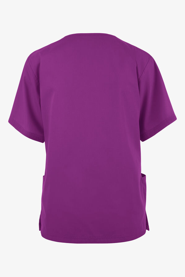Butter-Soft Core Women's 2-Pocket V-Neck Scrub Top - Berry Burst - 4