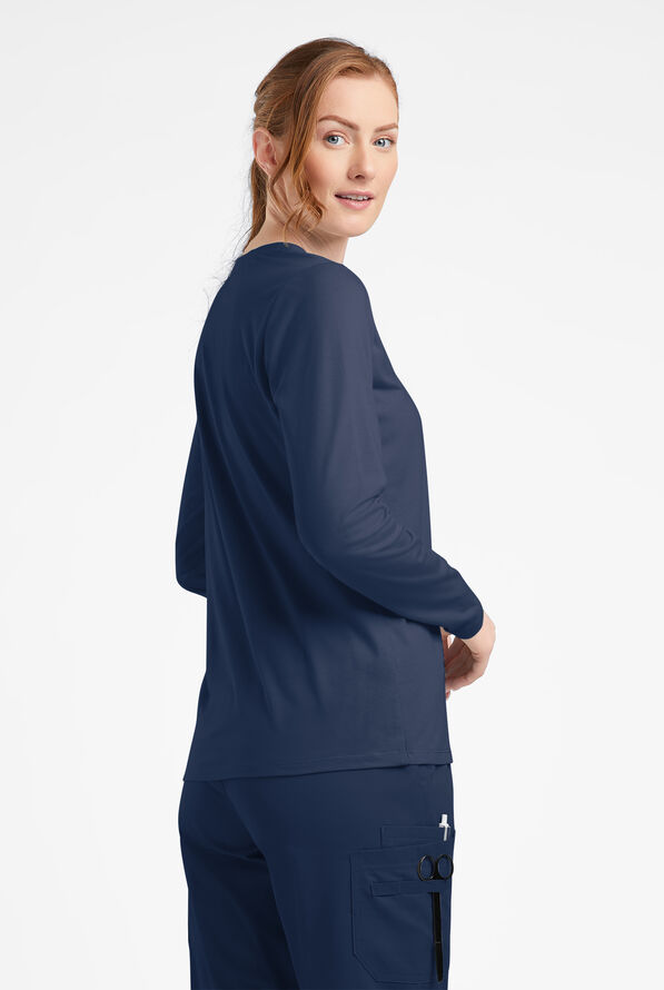 Camiseta médica de tejido UA Butter-Soft STRETCH con cuello en V - Navy - 2