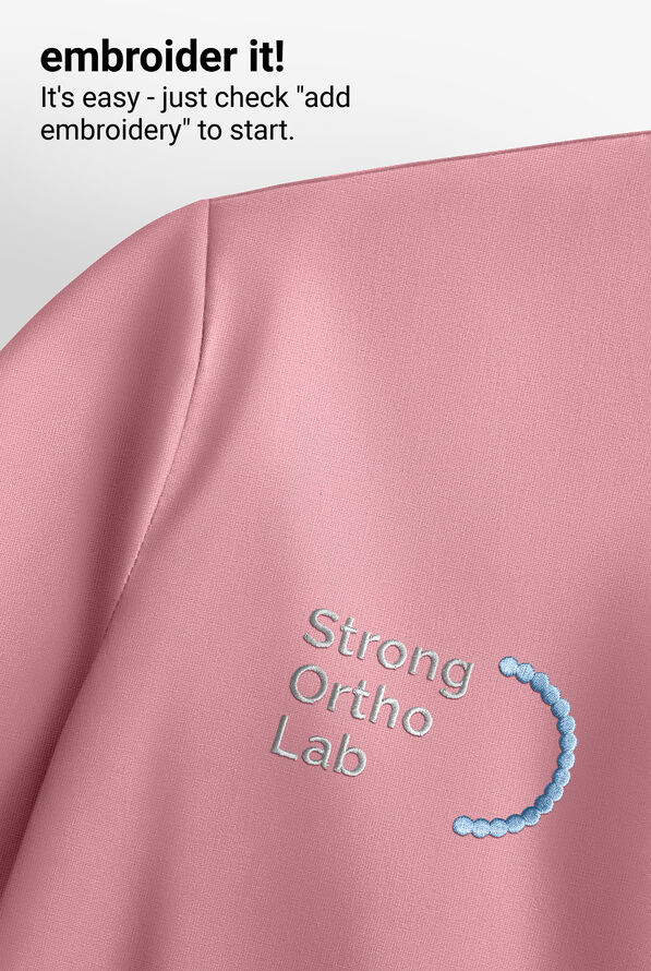 Chaqueta m&eacute;dica manga larga UA Butter-Soft STRETCH con botones a presi&oacute;n y 2 bolsillos para mujer - Cosmo Pink - 5