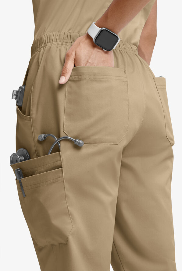 Butter-Soft STRETCH Women&rsquo;s 10-Pocket Mid Rise Straight Leg Scrub Pant - Golden Sand - 2