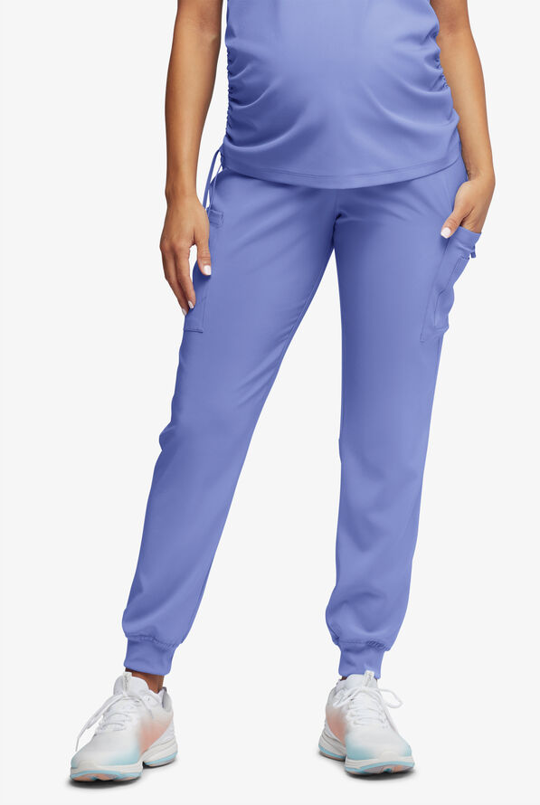 Pantalón médico de maternidad Easy STRETCH Chrissy estilo jogger con piernas pitillo y 4 bolsillos para mujer - Ceil Blue - 1