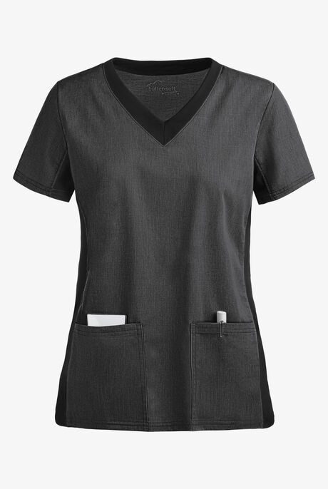Butter-Soft STRETCH Women's 3-Pocket Contrast Scrub Top