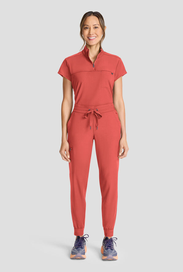 Healing Hands Quest Women's 5-Pocket STRETCH Drawstring Jogger Scrub Pant - Warm Sunrise - 5