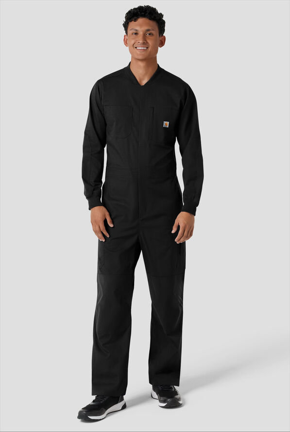 Carhartt Rugged Flex FLD & RSCU Men's 11-Pocket STRETCH Ripstop Long Sleeve Scrub Coverall - Black - 1
