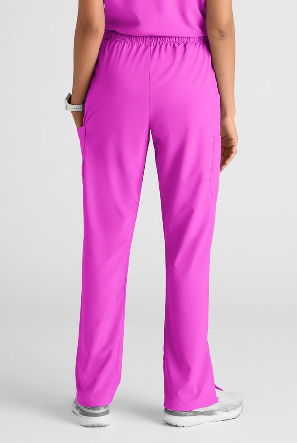 Easy STRETCH Eden Women's 4-Pocket Drawstring Scrub Pants - Electric Fuchsia - 2