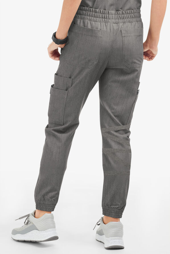 Pantalón médico Movement by Butter-Soft Cephei estilo jogger con 11 bolsillos para mujer - Graphite Heather - 3