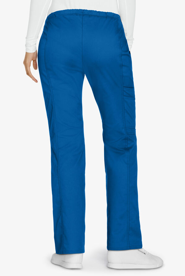 Cherokee Workwear Core STRETCH Women's 4-Pocket Cargo Scrub Pants - Petite - Royal - 2