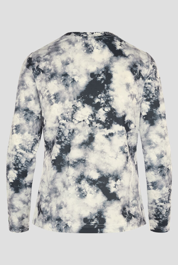 Healing Hands Black Tie Dye Women's STRETCH Round Neck Knit Print Underscrub - null - 2