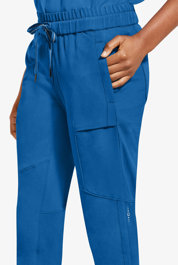 Healing Hands 360 Naya Women's 6-Pocket STRETCH Elastic Jogger Drawstring Scrub Pants - Petite - Royal - 2