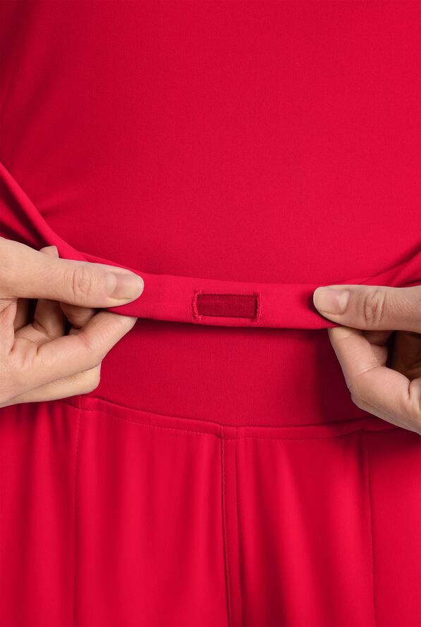 Cherokee Achieve Women's 5-Pocket STRETCH Cargo Jogger Knit Scrub Pants - Red - 3