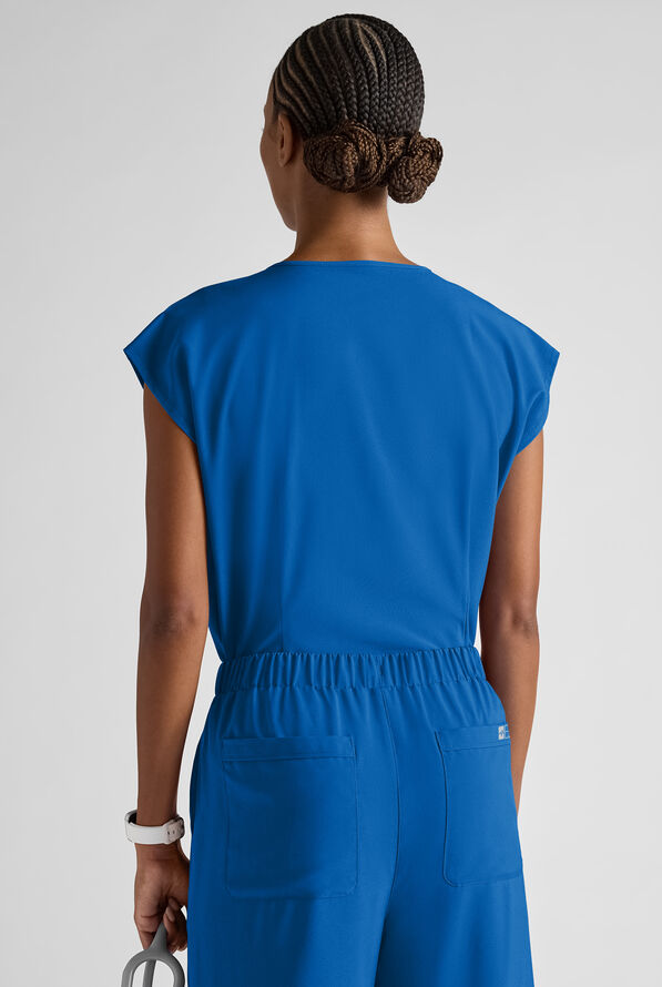 Easy STRETCH Women's Dolman Sleeve Crew Neck Scrub Top - Royal - 7