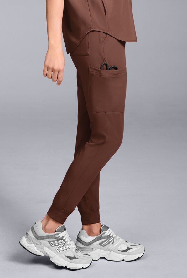 Hypothesis Women's Base 6-Pocket Jogger Scrub Pant - Bitter Chocolate - 4