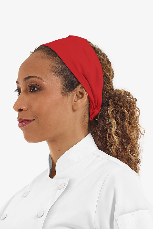 LIGHTWEIGHT Unisex Elastic Band Chef Bandana - Red - 3