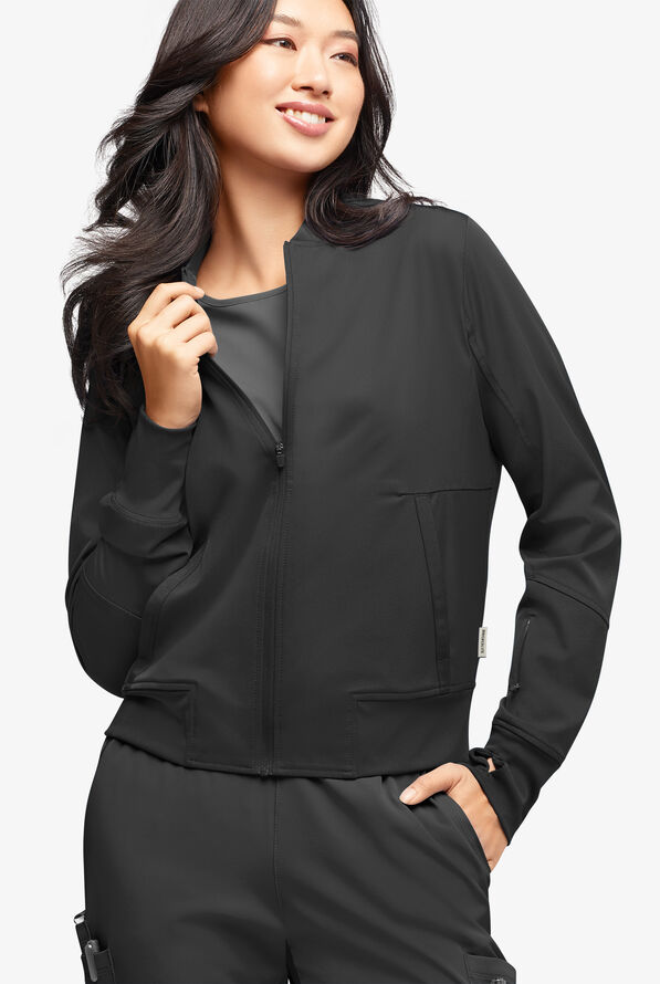 Chaqueta médica WhisperLite NOA Lightweight estilo aviadora con 4 bolsillos para mujer - Black - 1