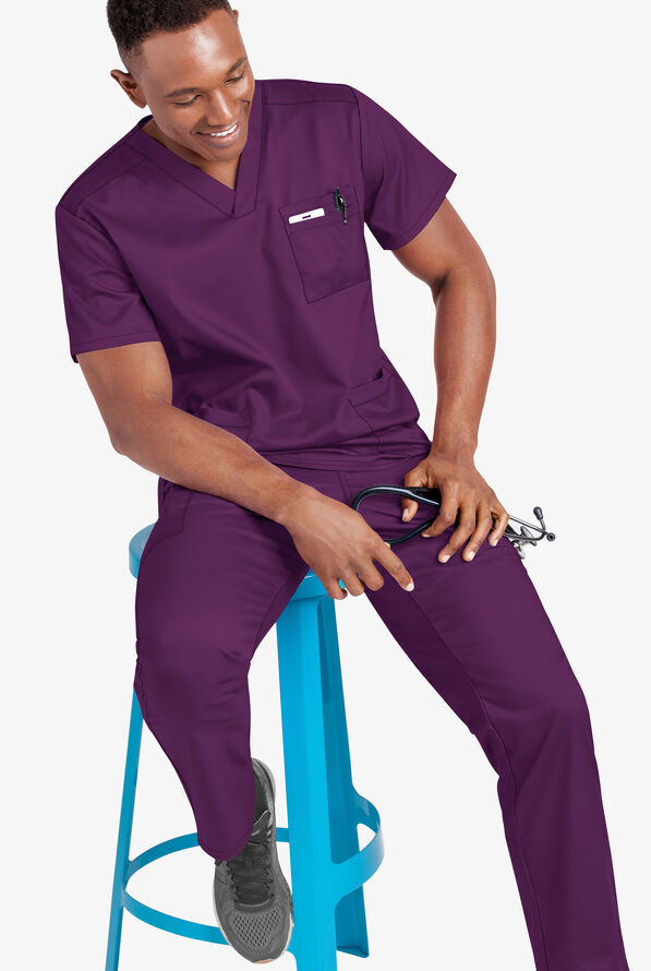 Pantal&oacute;n m&eacute;dico unisex UA Flex2 STRETCH estilo cargo con 6 bolsillos - Eggplant - 5