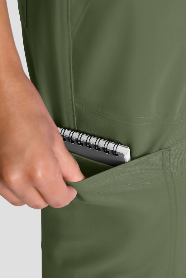 Butter-Soft STRETCH FLXTEK+ Women's 8-Pocket Straight Leg Cargo Scrub Pants - Tall - Light Olive - 5