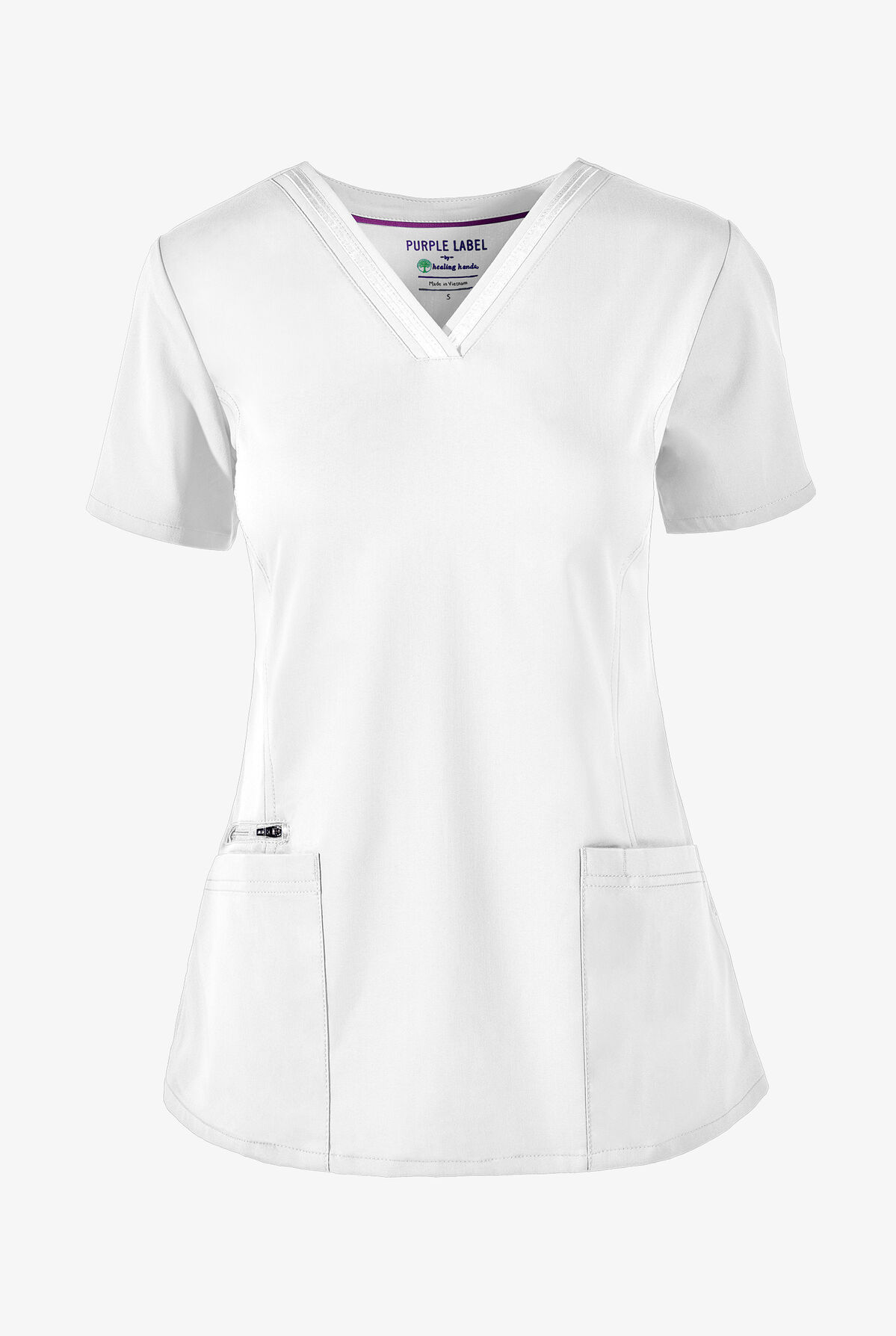 Healing Hands Purple Label Jasmin Women's 3-Pocket V-Neck STRETCH Scrub Top