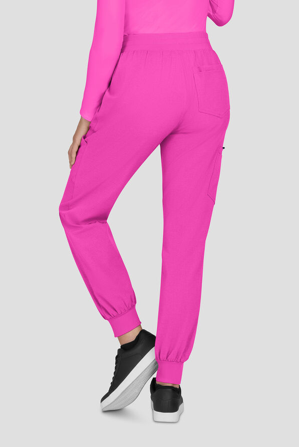 koi Solis Hettie Women's 7-Pocket STRETCH Jogger Cargo Scrub Pants - Petite - Hibiscus - 4