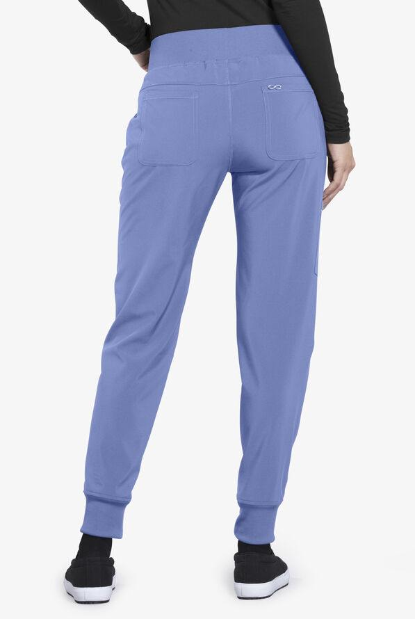 Infinity Women's 5-Pocket STRETCH Tapered Jogger Cargo Scrub Pants - Ceil Blue - 2