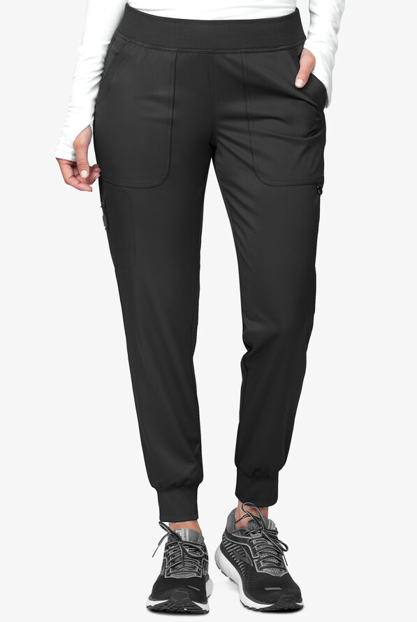 Zavate Ava Therese Women&rsquo;s 5-Pocket STRETCH Jogger Scrub Pants - Black - 1