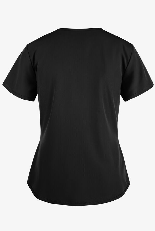 Skechers by Barco Breeze Women's 3-Pocket STRETCH V-Neck Scrub Top - Black - 3