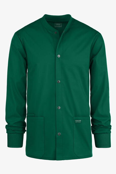 Cherokee Workwear Professionals Men's 3-Pocket STRETCH Snap Front Scrub Jacket