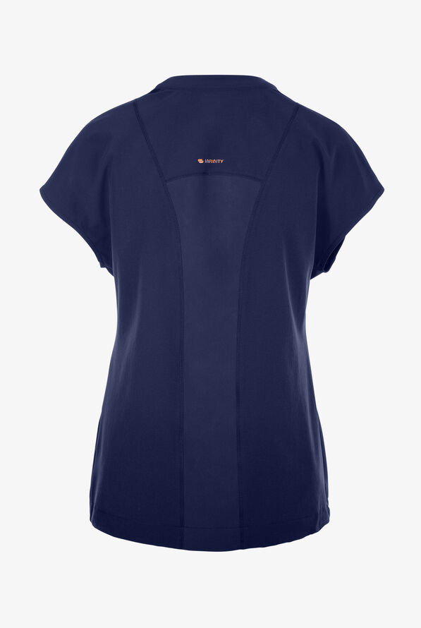 Blusa médica Infinity GNR8 STRETCH con mangas dolmán y 2 bolsillos para mujer - Navy - 2