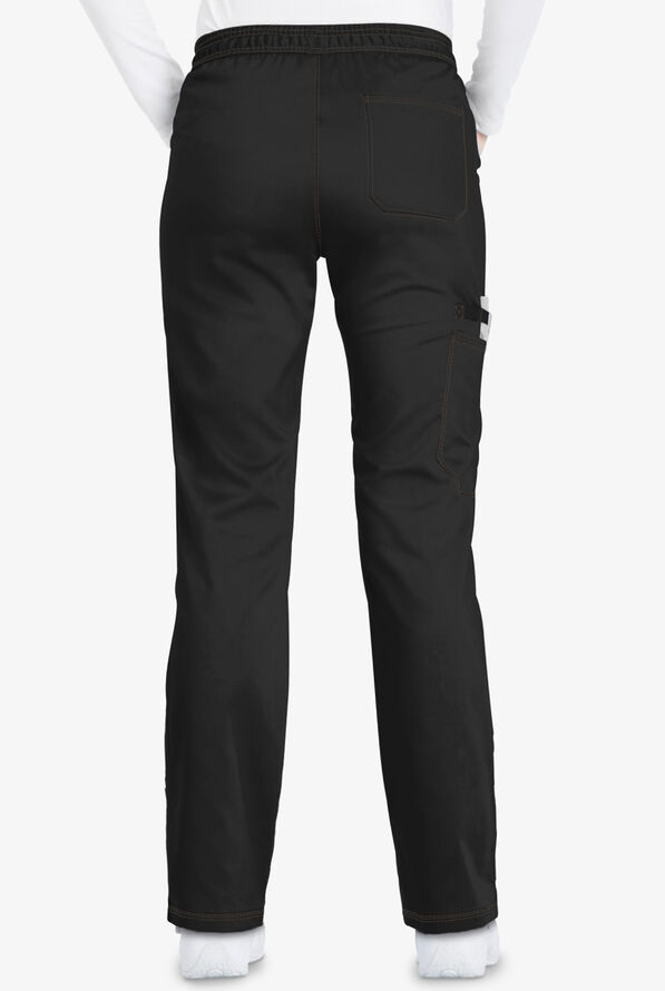 Dickies Essence Women's 4-Pocket STRETCH Drawstring Cargo Scrub Pants - Black - 2