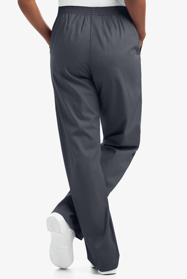Butter-Soft Core Women's 2-Pocket Elastic Waist Scrub Pants - Pewter - 2