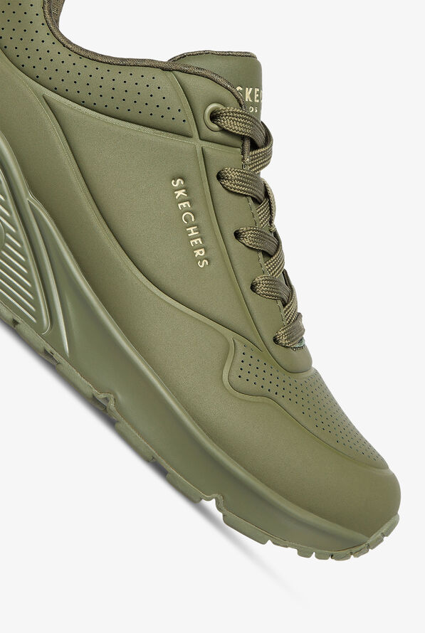 Skechers Street Women's UNO - STAND ON AIR Olive Ahtletic Lace Up Nursing Shoes - null - 3