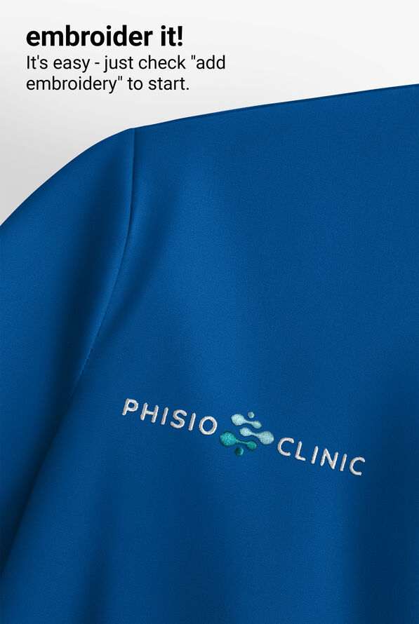 Grey's Anatomy by Barco Emerge Rowen Women's 2-Pocket STRETCH Banded Bottom Zip Scrub Top - Royal - 8