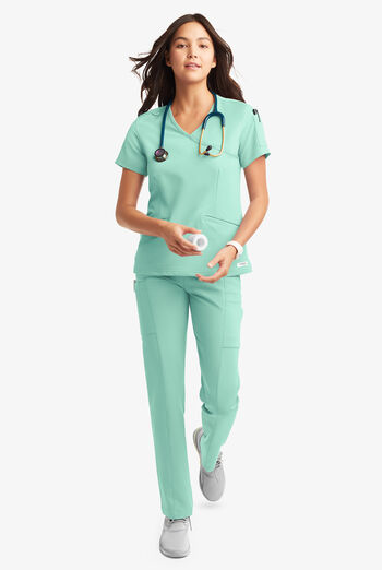 Butter-Soft Women's 5-Pockets Faux Wrap Scrub Top **Slightly IRREGULAR**