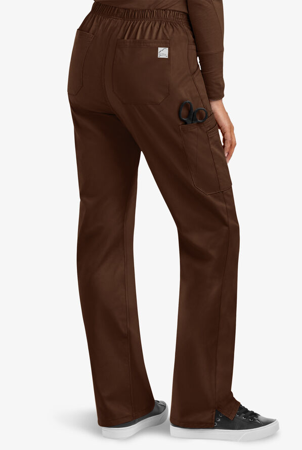 Pantal&oacute;n m&eacute;dico UA Butter-Soft STRETCH petite con cord&oacute;n ajustable y 9 bolsillos para mujer - Coffee Bean - 2