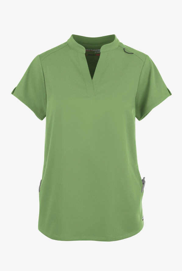 Blusa médica Grey's Anatomy™ by Barco Spandex STRETCH Avery con cuello mao y 2 bolsillos para mujer - Sweet Basil - 1